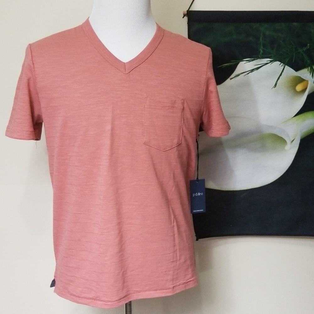 NWT Paper Cloth and Denim V Neck Short Sleeve Top - Picture 1 of 6